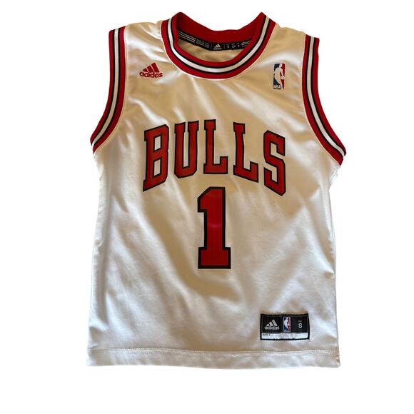 NBA Chicago Bulls Derrick Rose #1 Youth Small Adidas White Jersey - Picture 1 of 9